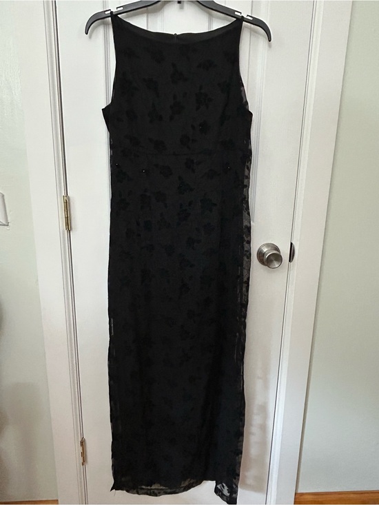 Alyn Paige Dresses & Skirts - Vintage Black Floral Maxi Dress with Sheer Overlay